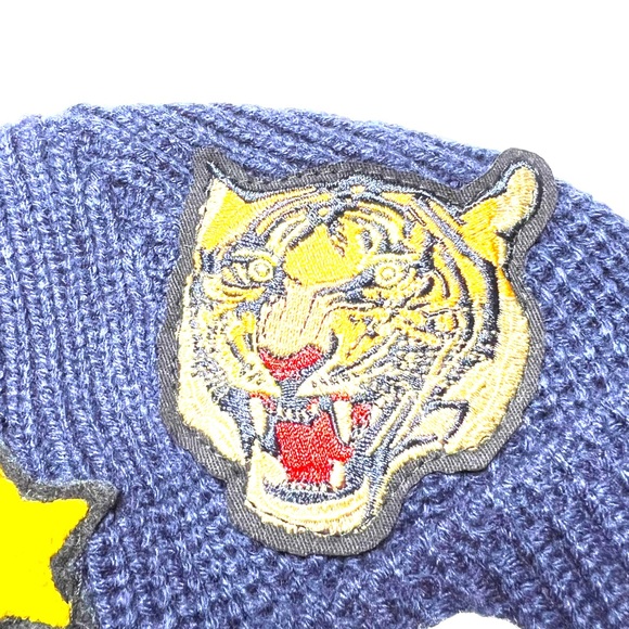 POLO RALPH LAUREN Tiger Varsity Patch Beanie Hat Blue - Picture 6 of 13